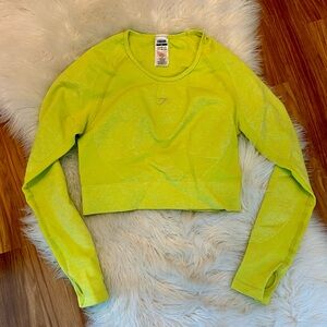 Gymshark Lime Green Long Sleeve Women's Crop Top
